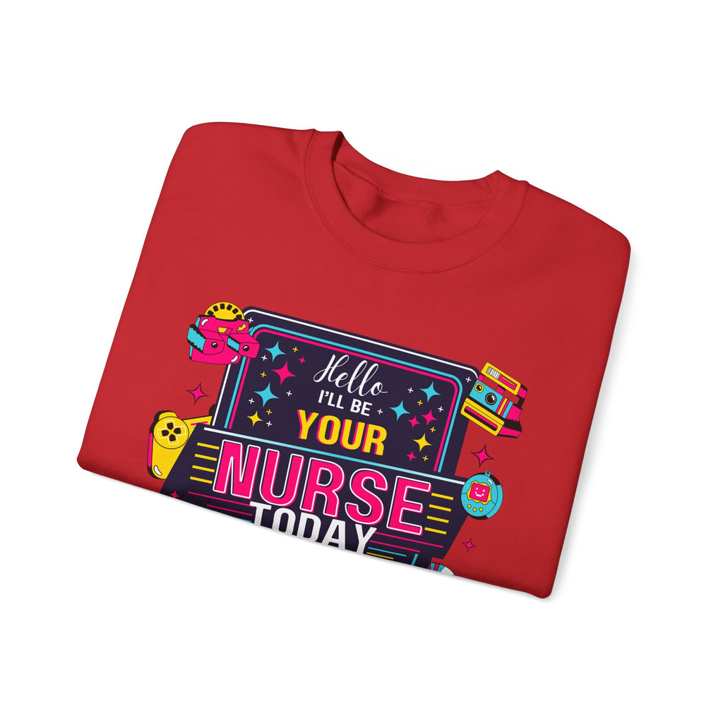 Personalized nurse sweatshirt custom name hello i'll be your, vitals healthcare professional workwear funny nursing funny crew shift RN