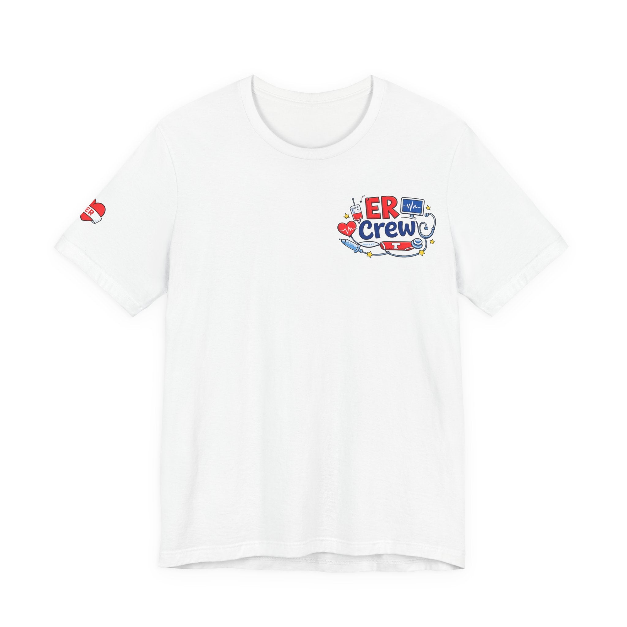 Custom ER crew shirt for nurses emergency staff teamwork apparel personalized names logos professional medical wear