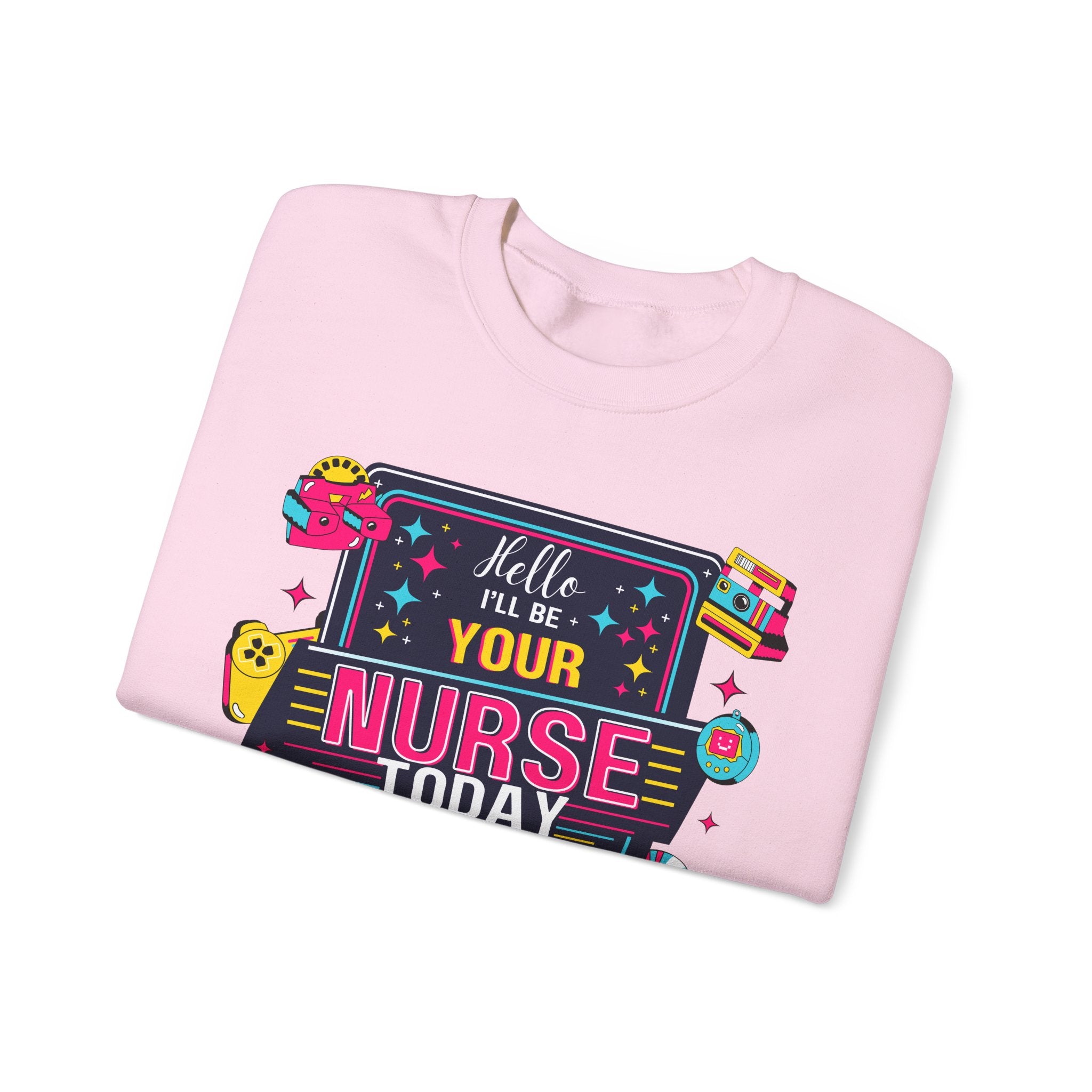 Personalized nurse sweatshirt custom name hello i'll be your, vitals healthcare professional workwear funny nursing funny crew shift RN