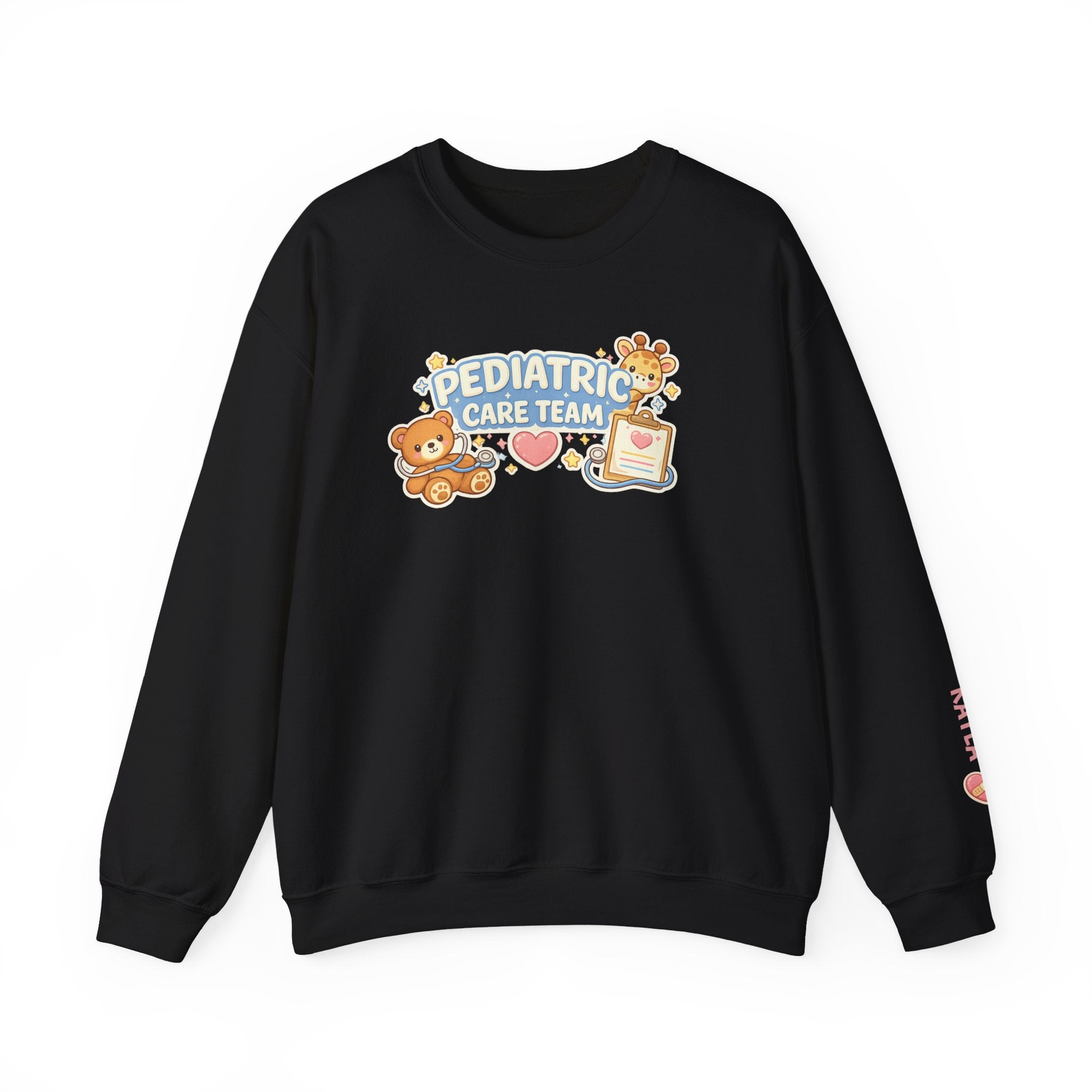 Pediatric care team sweatshirt cute nurse design customizable names medical staff gift hospital kids unit cozy crewneck