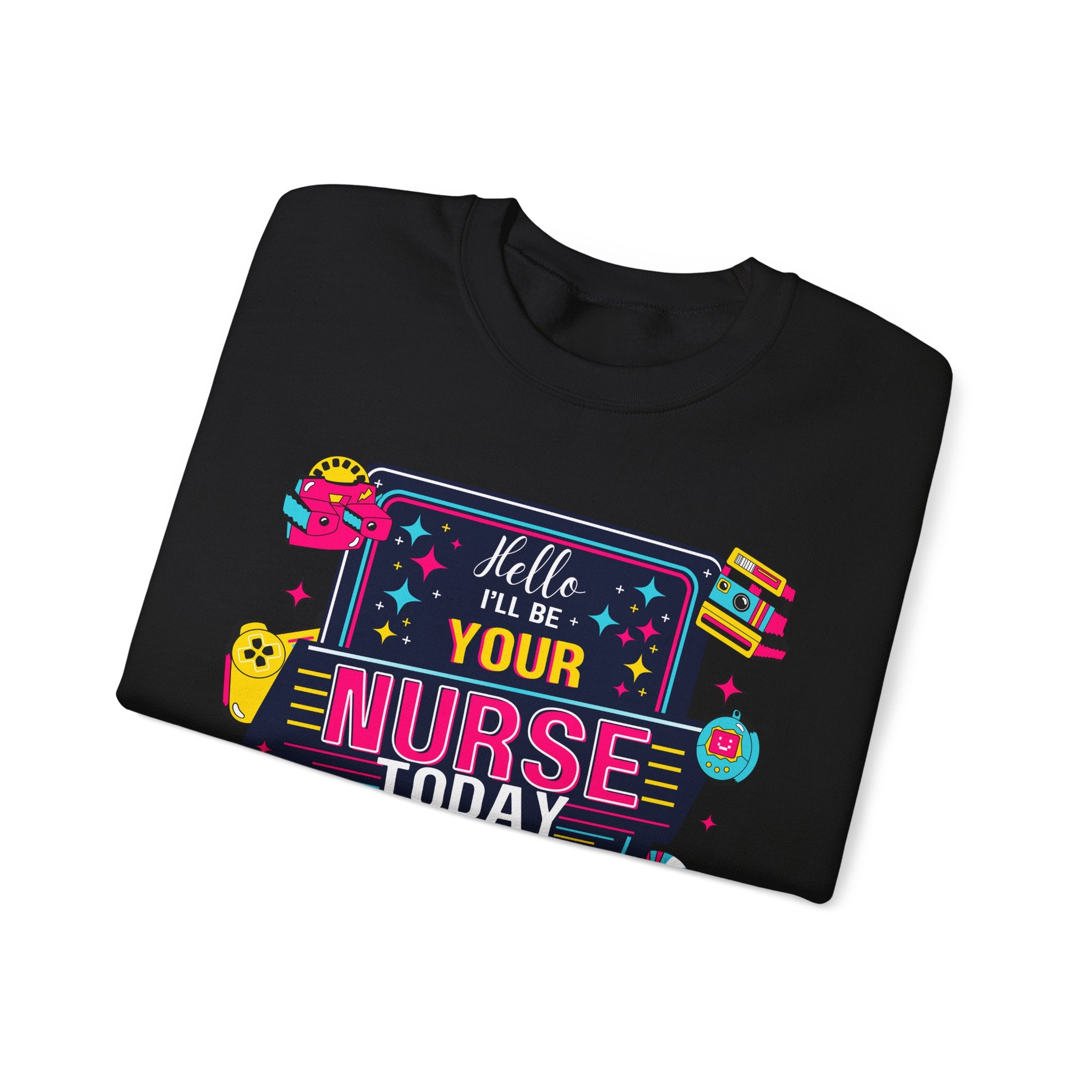 Personalized nurse sweatshirt custom name hello i'll be your, vitals healthcare professional workwear funny nursing funny crew shift RN