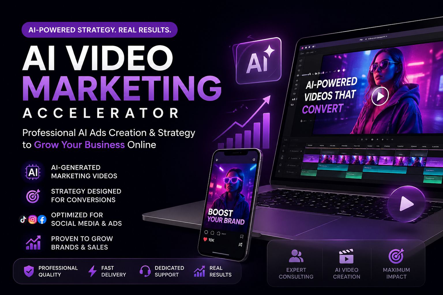 AI Video Marketing Accelerator | Professional AI Ads Creation & Strategy | Content Creation Service for Business Growth Online
