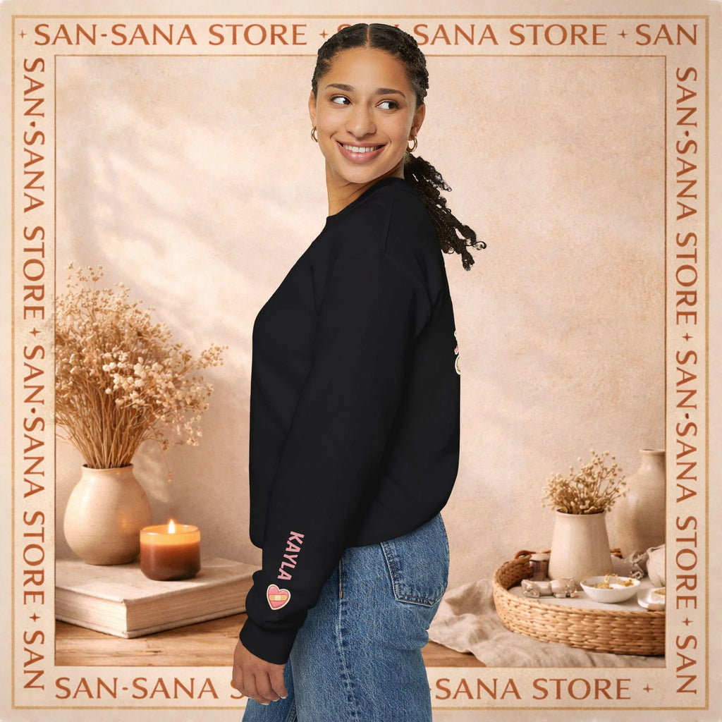Pediatric care team sweatshirt cute nurse design customizable names medical staff gift hospital kids unit cozy crewneck