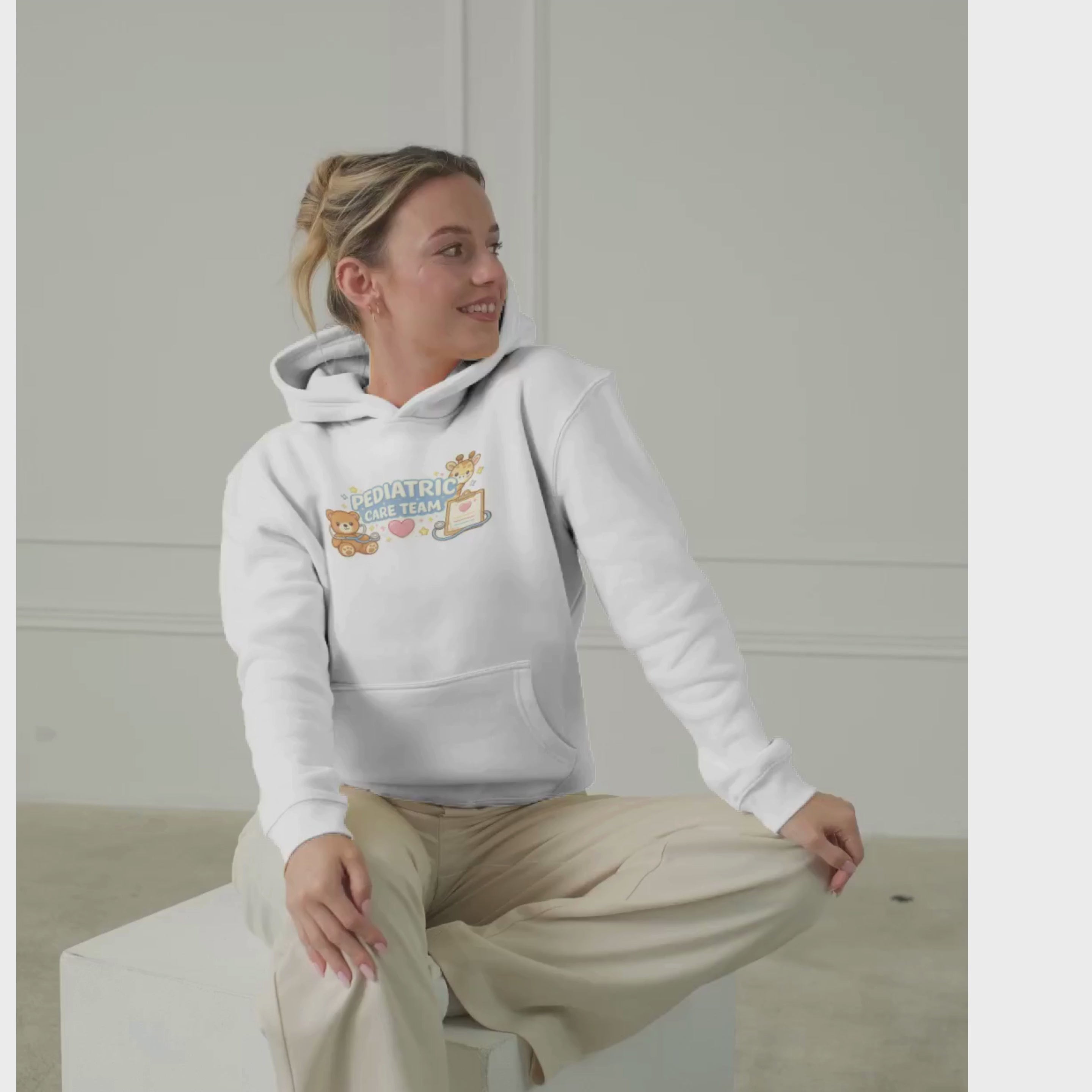 Pediatric care team sweatshirt cute nurse design customizable names medical staff gift hospital kids unit cozy crewneck